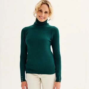 Boden women’s green turtleneck sweater us2 L88-12